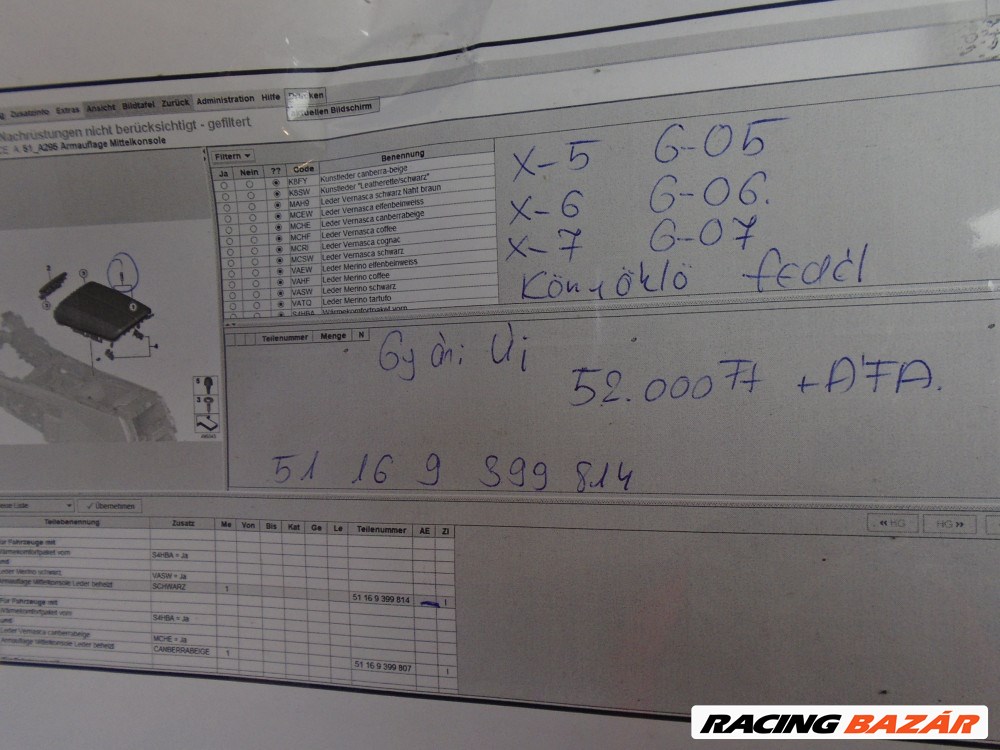 [GYÁRI ÚJ] BMW - Könyöklő fedél - X5, G05, X6, G06, X7, G07  2. kép